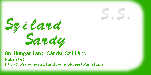 szilard sardy business card